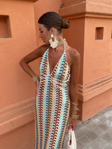 Rosiela | Women’s Crochet Halterneck Maxi Dress