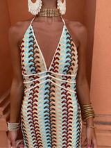Rosiela | Women’s Crochet Halterneck Maxi Dress