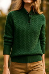 Francesca | Women’s Cable Knit Button-Up Sweater