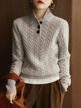 Francesca | Women’s Cable Knit Button-Up Sweater