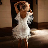 Zafrina | Women’s Sequin Fringe Mini Dress