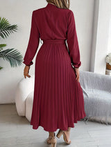 Elorah | Women’s Long-Sleeve Pleated Midi Dress