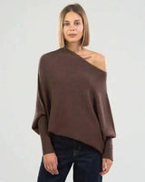 Celmara | Women’s Draped High-Neck Knit Sweater