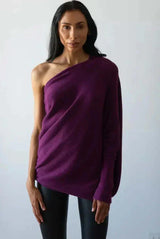 Celmara | Women’s Draped High-Neck Knit Sweater
