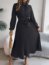 Elorah | Women’s Long-Sleeve Pleated Midi Dress