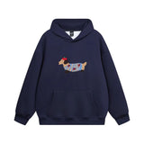 Embroidered Puppy Oversized Hoodie | Unisex Casual Graphic Pullover Hoodie