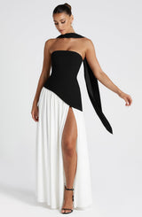 Lovie | Women’s Strapless Asymmetric Maxi Dress
