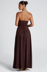Lovie | Women’s Strapless Asymmetric Maxi Dress