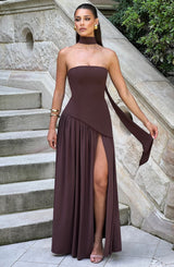 Lovie | Women’s Strapless Asymmetric Maxi Dress