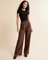Movia | Women’s High Waist Pleated Leg Trousers