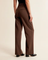 Movia | Women’s High Waist Pleated Leg Trousers